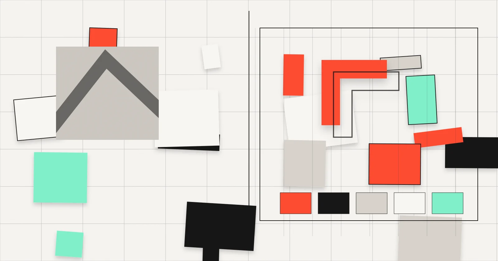 Редакционный коллаж к статье «Сроки и приоритеты дизайн-задач: пошаговое руководство» в модульной визуальной системе Yapil